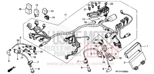 KABELBAUM/ ZUENDSPULE (1) XRV750P de 1993